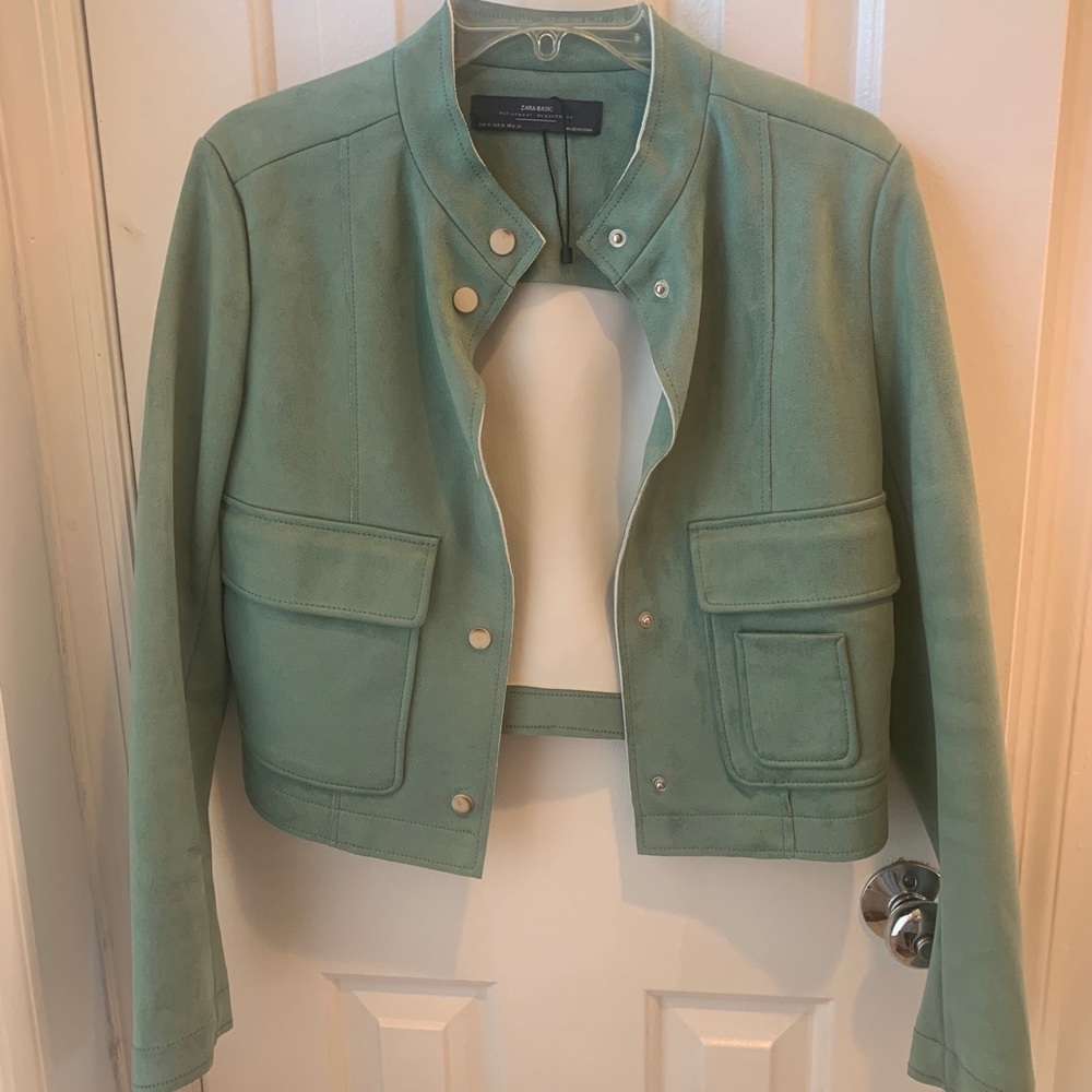 Zara suede cropped jacket
